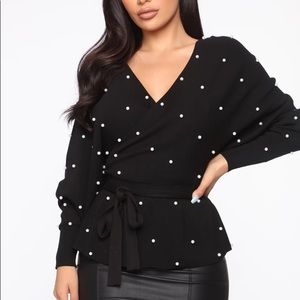 Fashionnova black peplum sweater